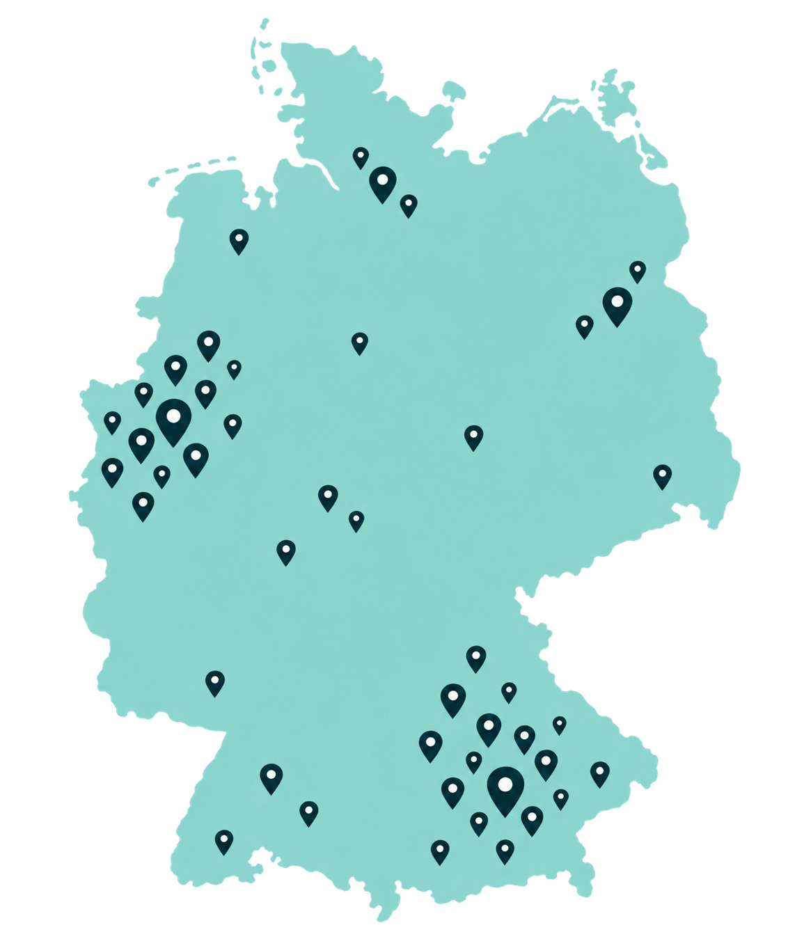 Standorte und Schwerpunktregionen von Medeed in Deutschland