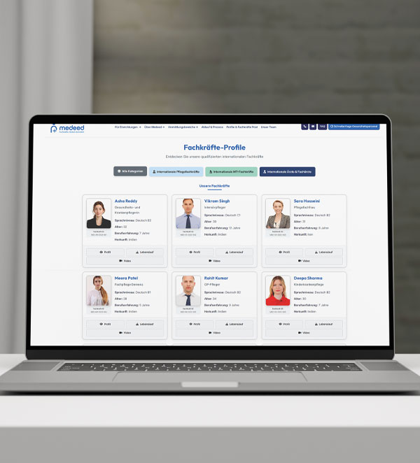 Digitales Fachkräfteportal mit deinem Live-Status